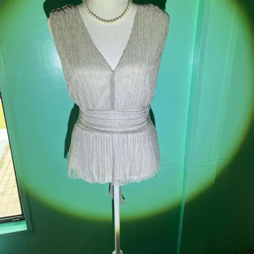 Glitter Wrap Blouse - image 5